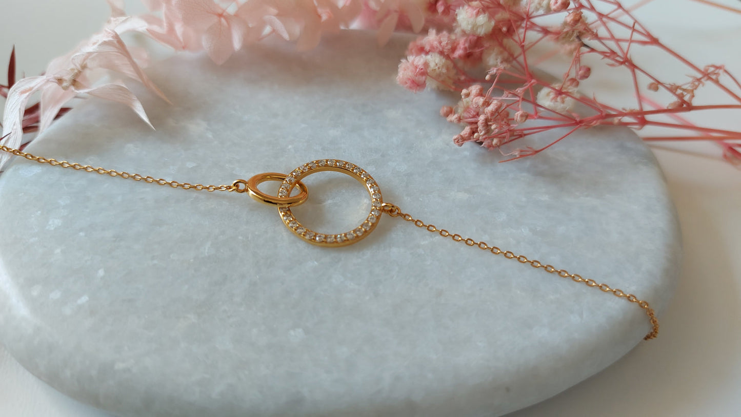 Double Circle Gold Bracelet