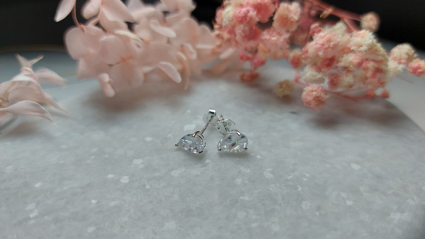 Pear Shape Zirconia Stud Earrings