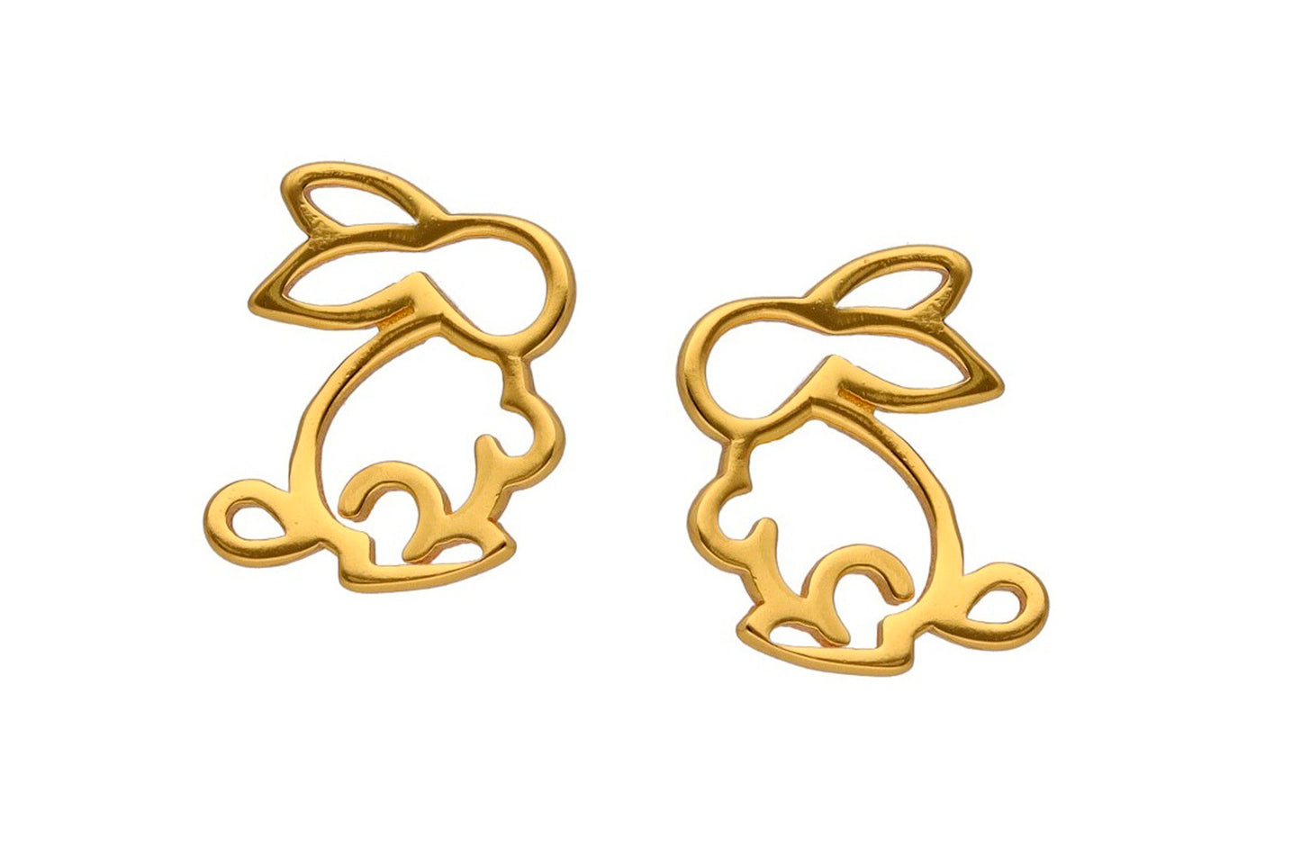 Gold Rabbit Earrings