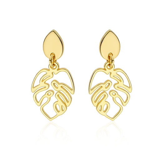 Modern Gold Palm Earrings