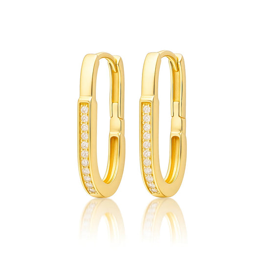 Golden Charming Huggie Lock Earrings
