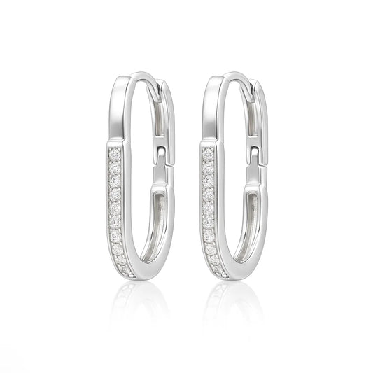 Charming Huggie Lock Earrings Silver