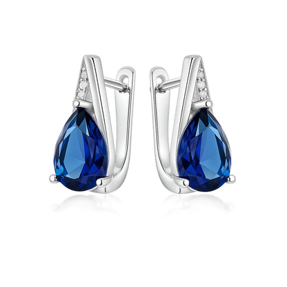 Zilveren blauwe oorbellen