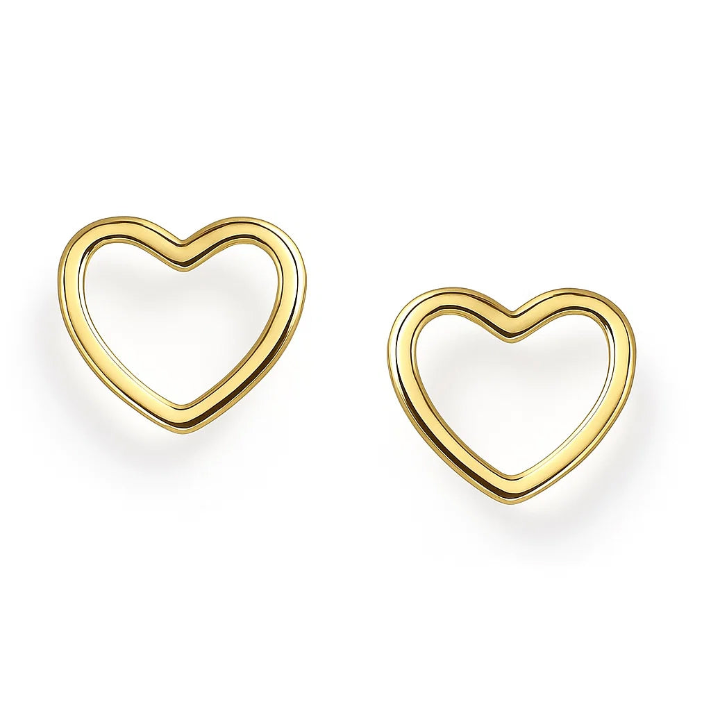 Minimalistische goldene Herz-Ohrstecker