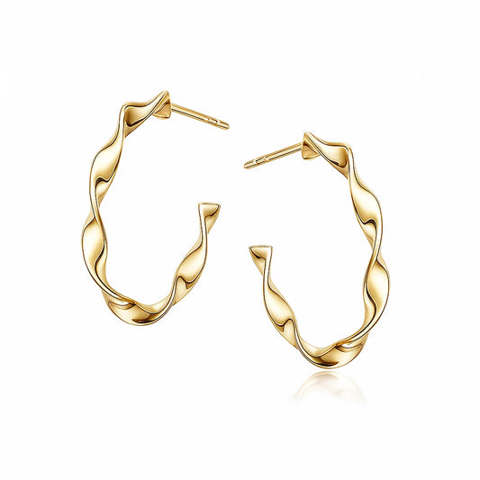 Twisted Gold Hoop Earrings