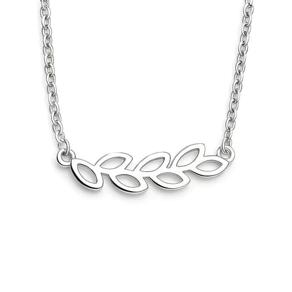 Sleek Silver Leaf Necklace