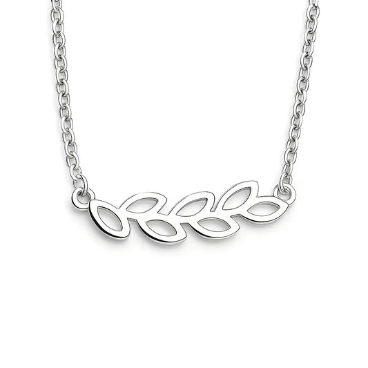 Sleek Silver Leaves Necklace