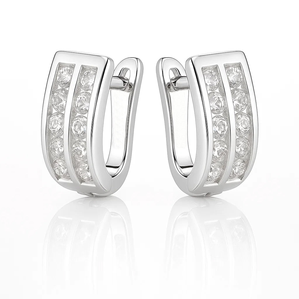 Champagne Charm Earrings Silver