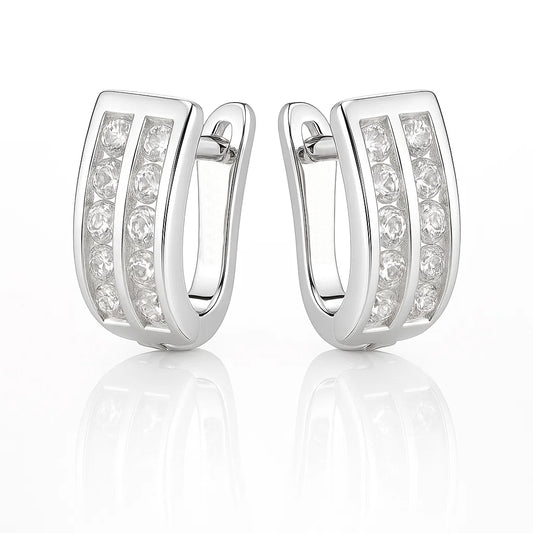 Champagne Charm Earrings Silver