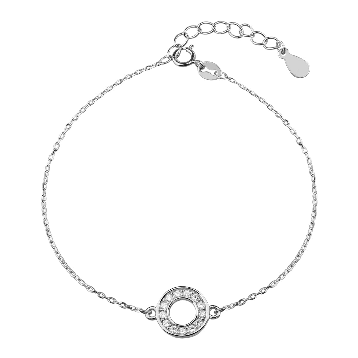 Everyday Bracelet - Silver Circle Pendant Bracelet - Amona Jewelry