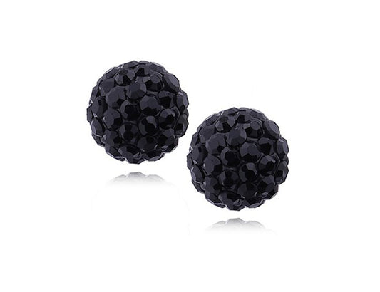 Black Earrings with Crystals - Amona Jewelry