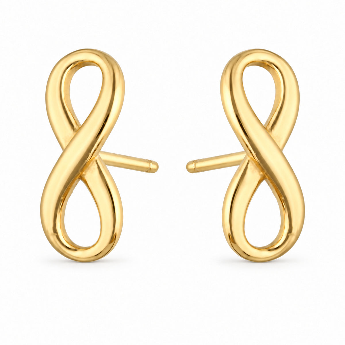 Gold Infinity Stud Earrings