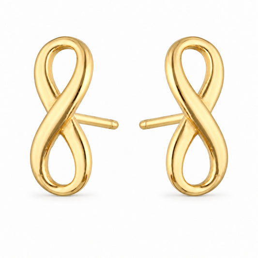 Gold Infinity Stud Earrings