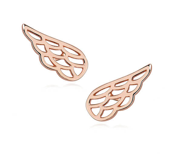 Rose Gold Wing Earrings - Amona Jewelry