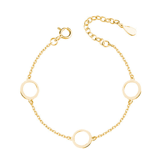 Golden Circle Trio Adjustable Bracelet - Amona Jewelry