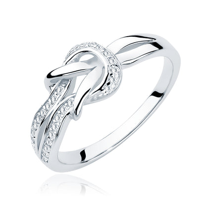 Eternal Knot Zirconia Silver Ring - Amona Jewelry