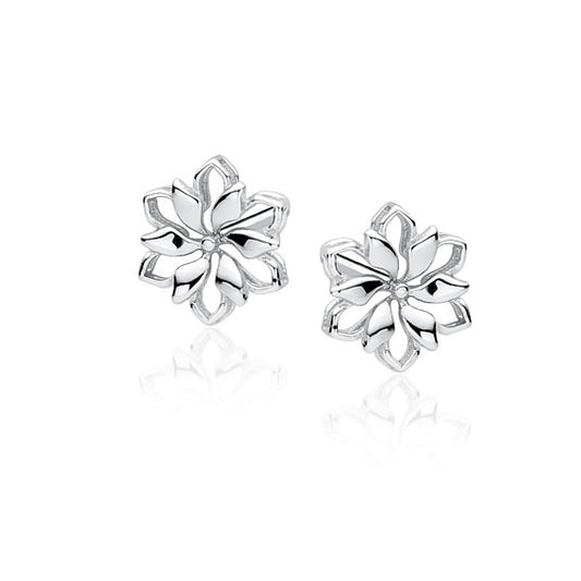 Silver Flower Earrings - Amona Jewelry