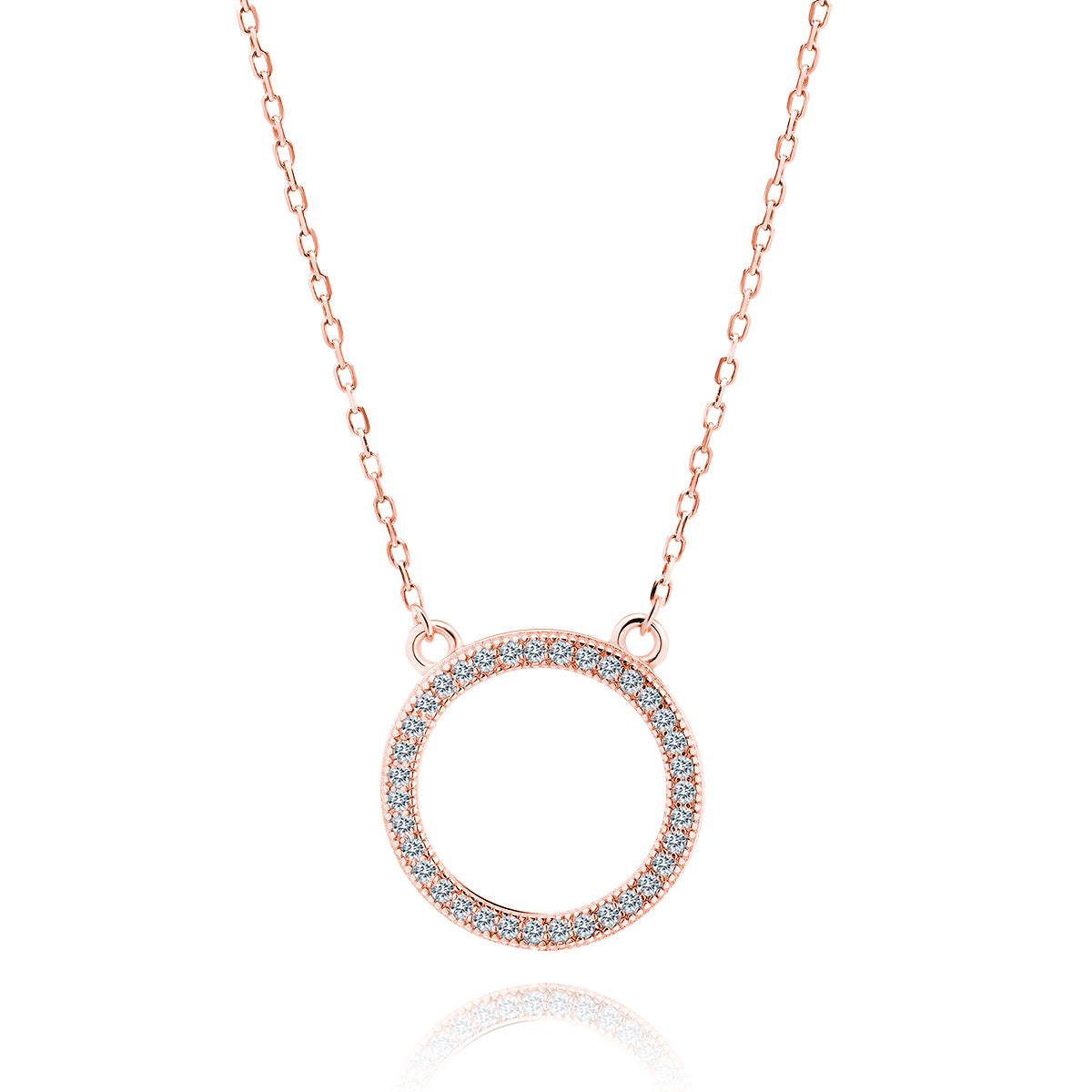 Rose Gold Circle Necklace - Amona Jewelry