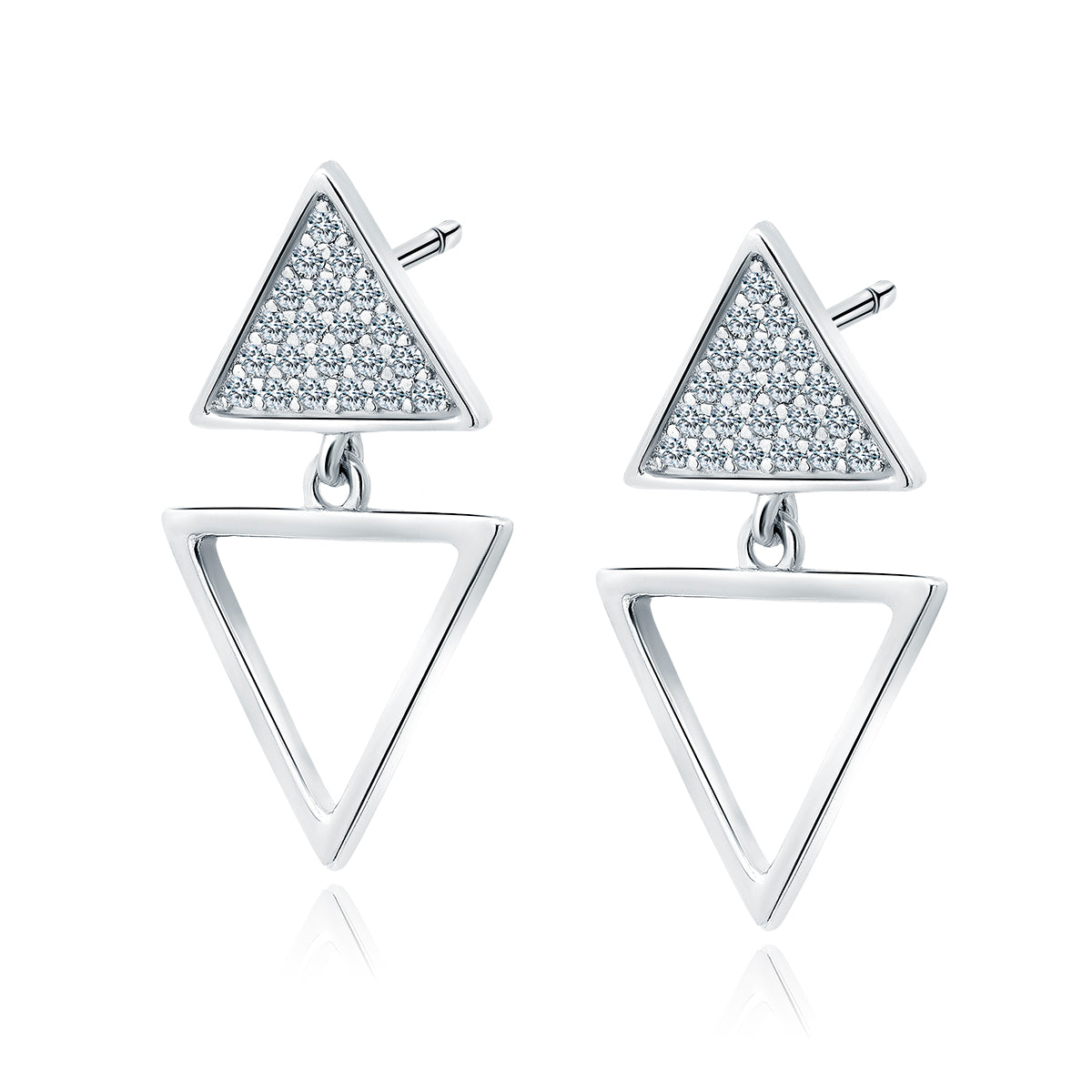 Triangle Earrings with Zirconia