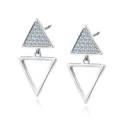 Triangle Earrings with Zirconia