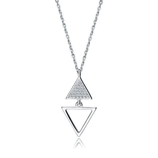 Silver Necklace with Triangles