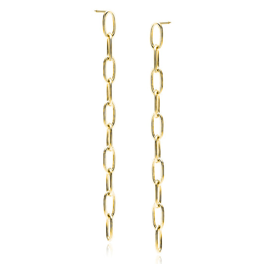 Chain Earrings  -Silver Lock-in Earrings  - Amona Jewelry