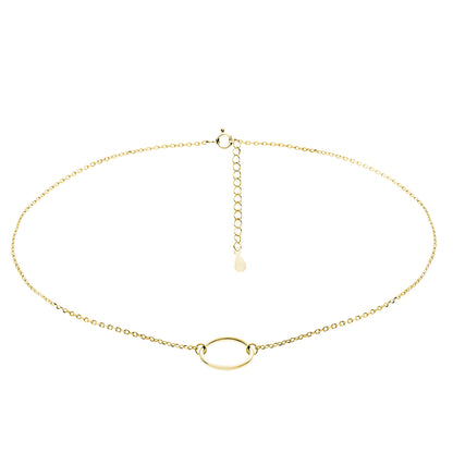 Gold-Plated Silver Circle Choker - Amona Jewelry