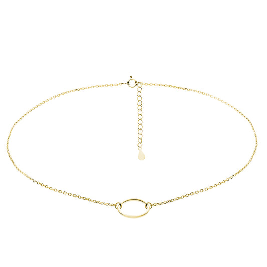 Gold-Plated Silver Circle Choker - Amona Jewelry