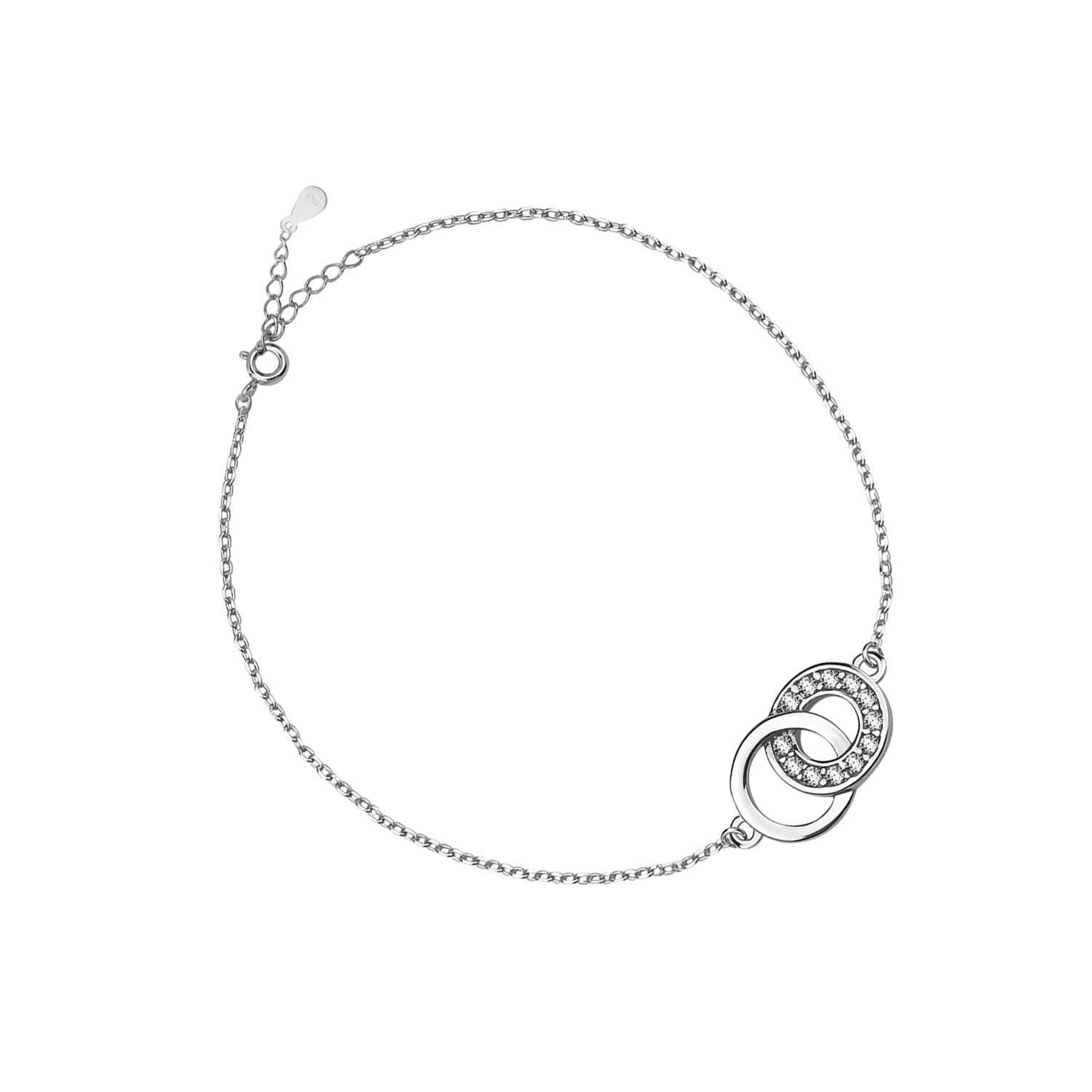 Silver Two Circle Bracelet - Amona Jewellery