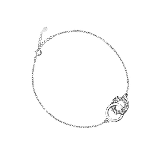 Silver Two Circle Bracelet - Amona Jewellery