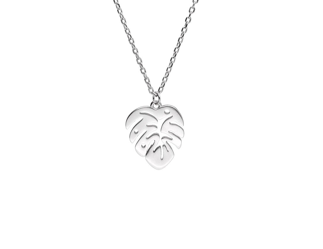 Silver Palm Leaf Necklace - Amona Jewelry