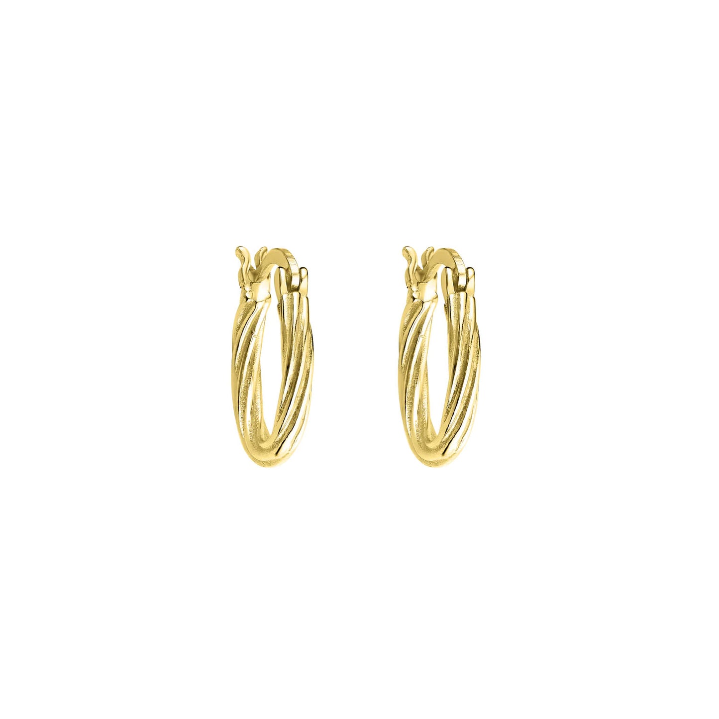 Silver Twisted Hoop Earrings 18K Gold Plated Amona Jewellery