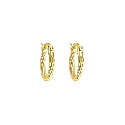 Silver Twisted Hoop Earrings 18K Gold Plated Amona Jewellery