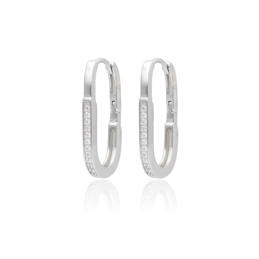 Silver Hoop Lock Earrings- Amona Jewellery