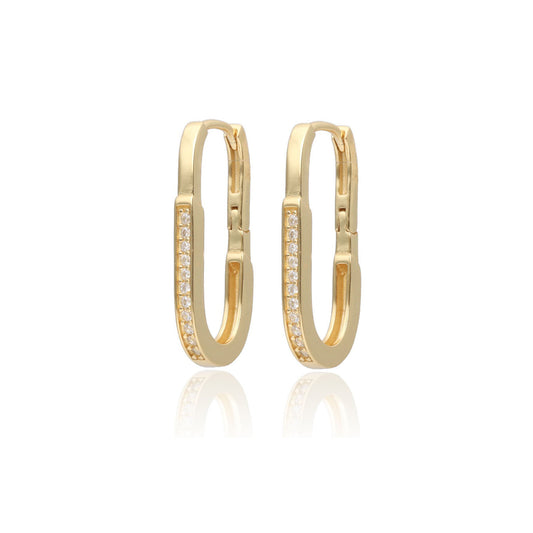 Golden Charming Huggie Lock Earrings - Amona Jewellery