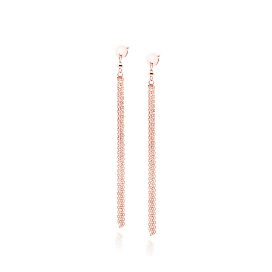 Rose Gold Chain Earrings - Amona Jewelry