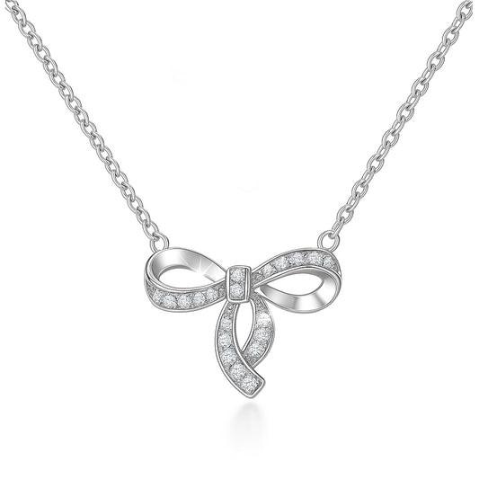 The Silver Bow Knot Necklace
