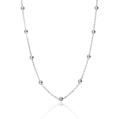 Simple Cable Chain Necklace with Beads