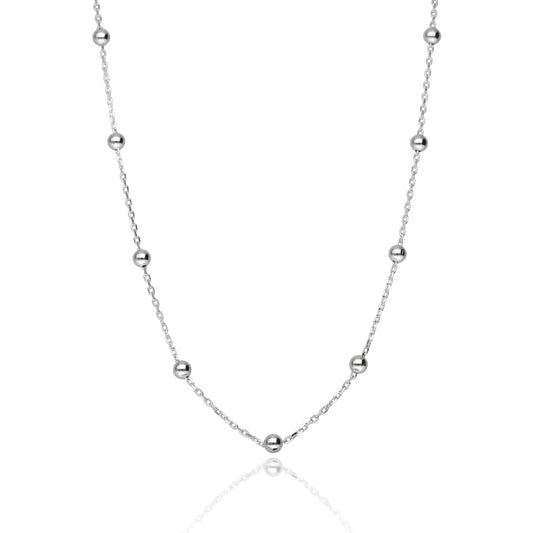 Simple Cable Chain Necklace with Beads