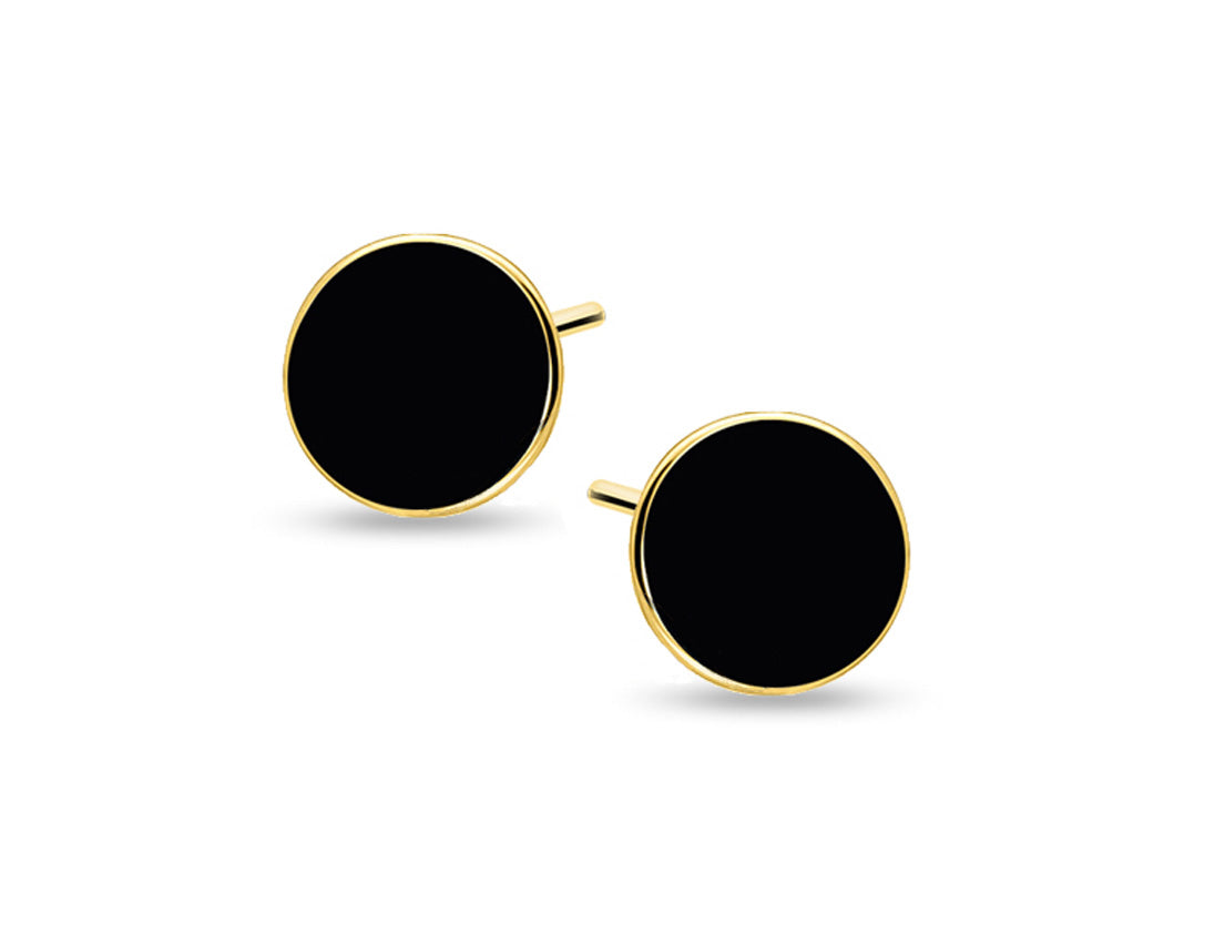 Black Gold Earrings 18K Gold Plated - Amona Jewellery