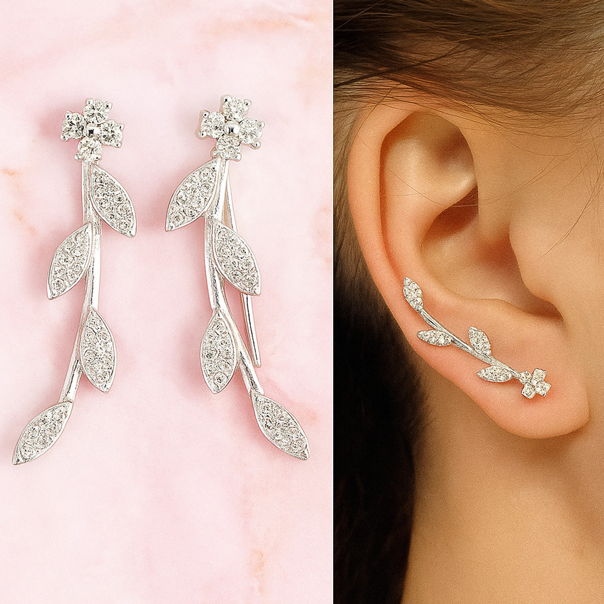 Delicate Leaf Cuff Earrings