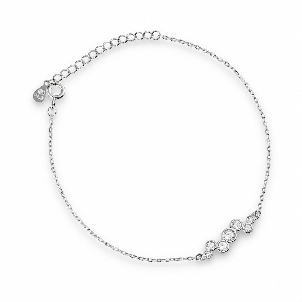 Dainty Silver Bracelet with Cubic Zirconia