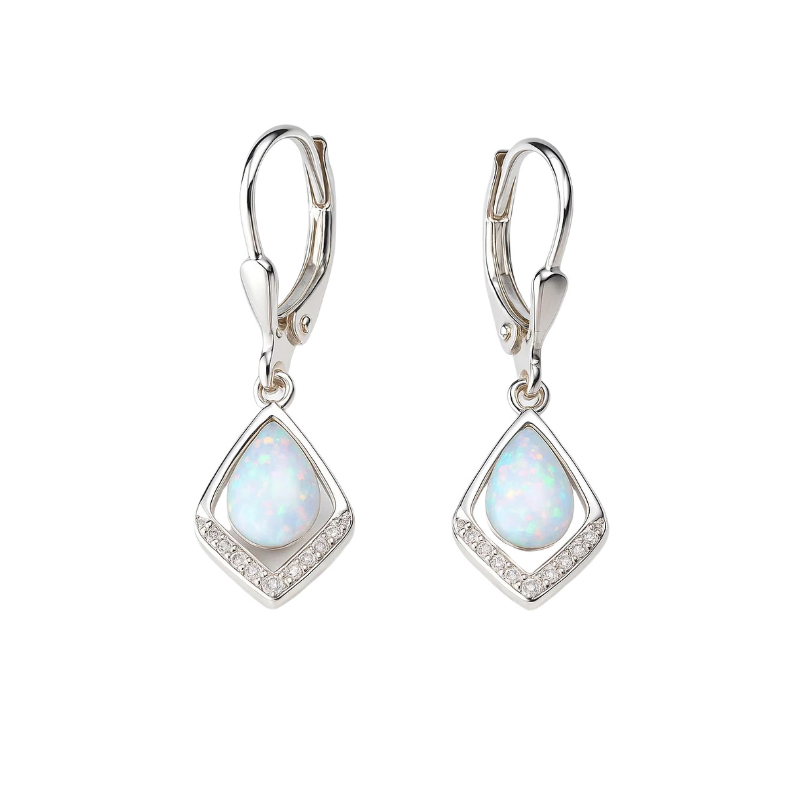 Opal Earrings Silver