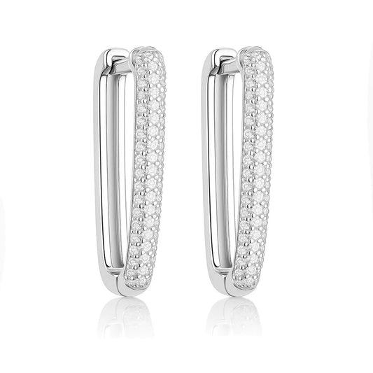 Glamorous Silver Lock-In Earrings