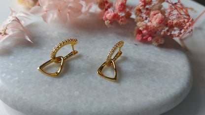 Gold Luxe Geometric Dangle Earrings 