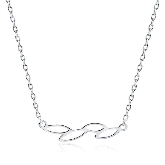 Zilveren bladeren van elegantie ketting
