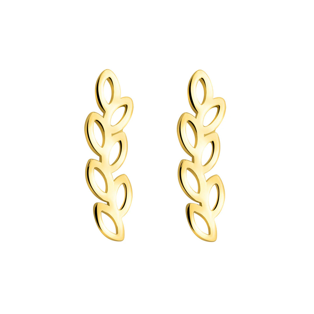 Gold Leaves Stud Earrings