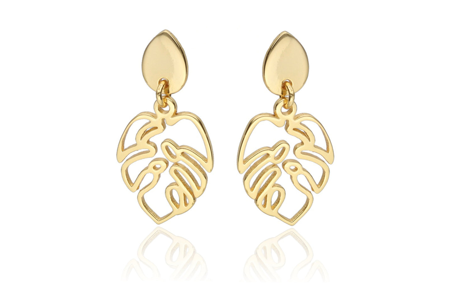 Modern Gold Palm Earrings