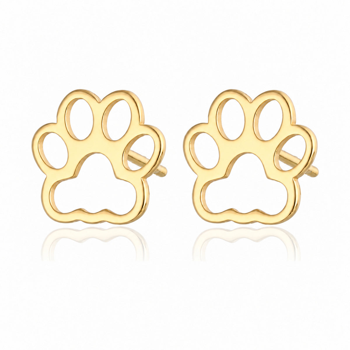 Gold Plated Paw Print Earrings
