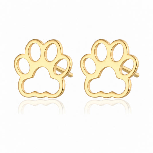 Gold Plated Paw Print Earrings